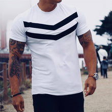 Load image into Gallery viewer, New Men T-shirt Cotton Short Sleeves black Undershirt Male Solid stripe Mens Tee